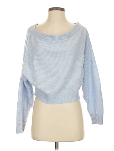 Pre-owned Divided By H&m Long Sleeve Top Blue Boatneck Tops