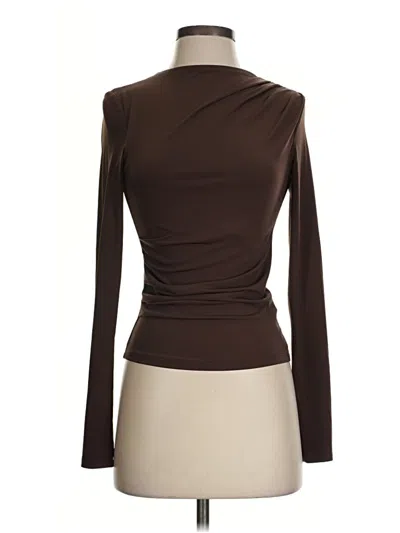 Pre-owned Divided By H&m Long Sleeve Top Brown Turtleneck Tops