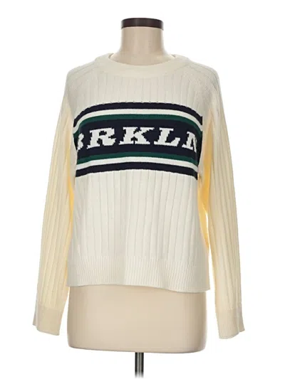 Pre-owned Divided By H&m Long Sleeve Top Ivory Crew Neck Tops