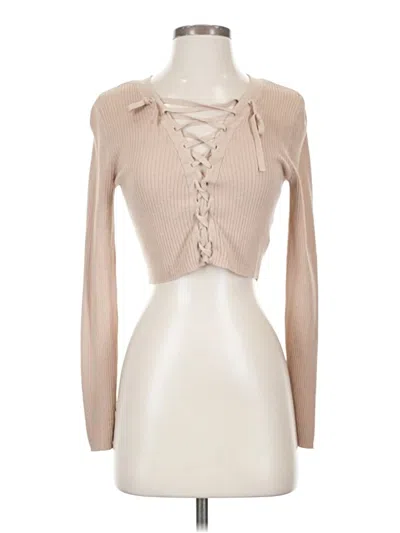 Pre-owned Divided By H&m Long Sleeve Top Ivory Sweetheart Neckline Tops In White