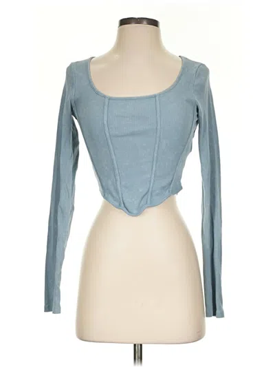 Pre-owned Divided By H&m Long Sleeve T-shirt In Blue