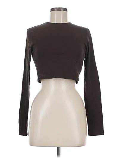 Pre-owned Divided By H&m Long Sleeve T-shirt In Brown