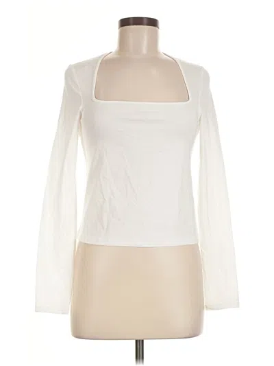 Pre-owned Divided By H&m Long Sleeve T-shirt In Ivory