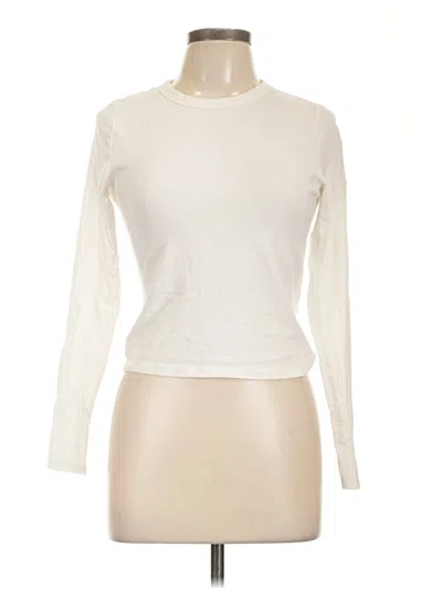Pre-owned Divided By H&m Long Sleeve T-shirt In White