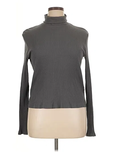 Pre-owned Divided By H&m Long Sleeve Turtleneck In Gray