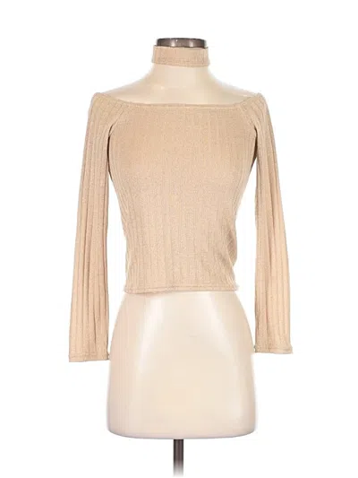 Pre-owned Divided By H&m Long Sleeve Turtleneck In Tan