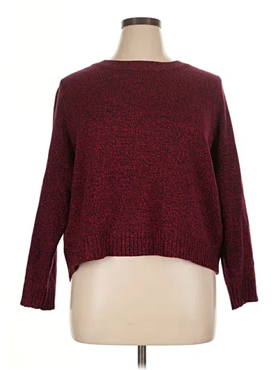 Pre-owned Divided By H&m Pullover Sweater In Burgundy