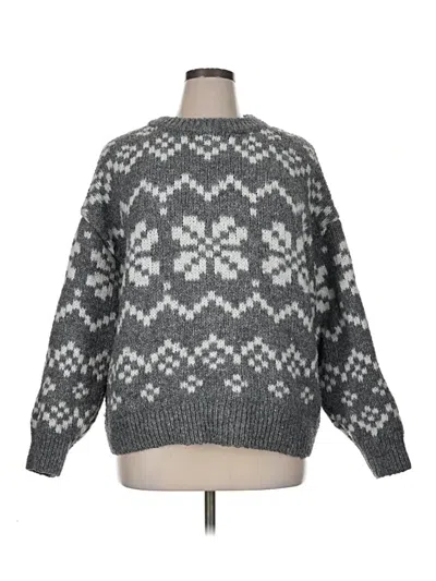 Pre-owned Divided By H&m Pullover Sweater In Gray