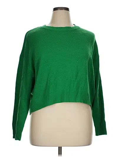 Pre-owned Divided By H&m Pullover Sweater In Green