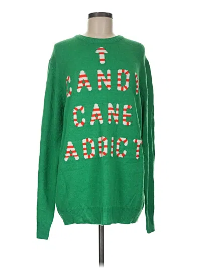 Pre-owned Divided By H&m Pullover Sweater In Green