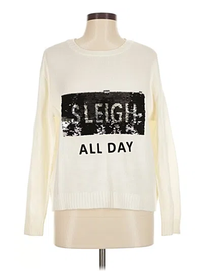 Pre-owned Divided By H&m Pullover Sweater In Ivory