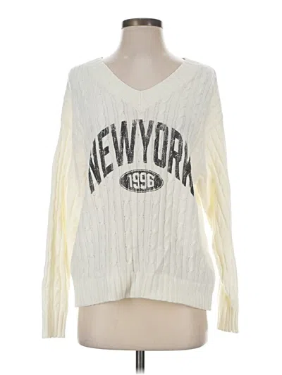 Pre-owned Divided By H&m Pullover Sweater In Ivory