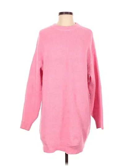 Pre-owned Divided By H&m Pullover Sweater In Pink