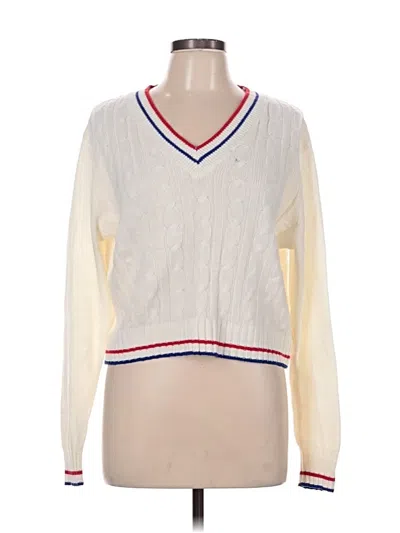 Pre-owned Divided By H&m Pullover Sweater In White