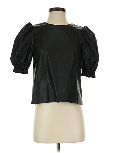 Pre-owned Divided By H&m Short Sleeve Blouse In Black