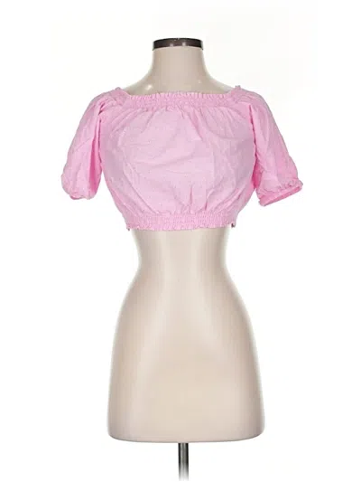 Pre-owned Divided By H&m Short Sleeve Blouse In Pink