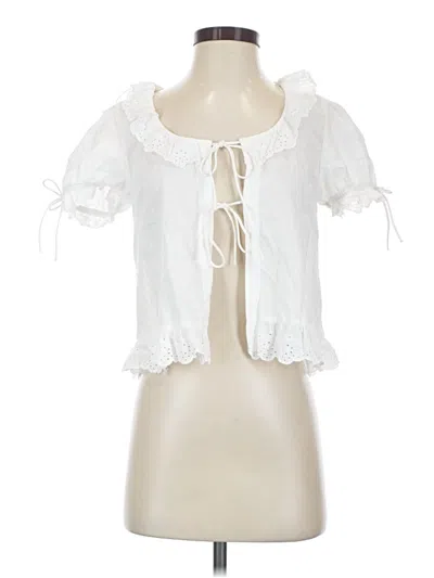 Divided By H&m Short Sleeve Blouse In White