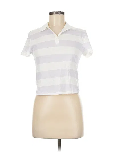 Pre-owned Divided By H&m Short Sleeve Polo Shirt In White
