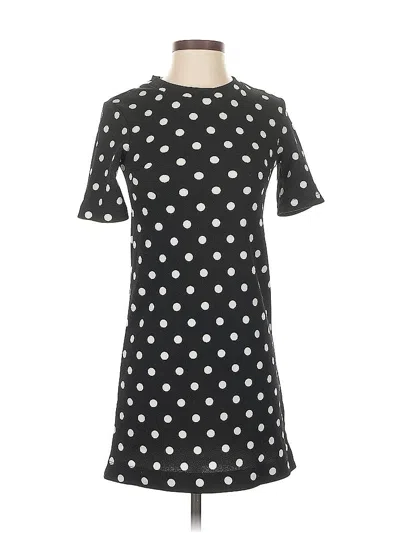 Pre-owned Divided By H&m Short Sleeve Top Black Mock Neckline Tops