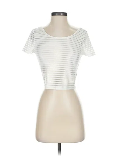 Pre-owned Divided By H&m Short Sleeve Top White Scoop Neck Tops