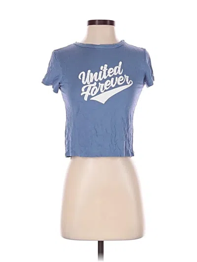 Pre-owned Divided By H&m Short Sleeve T-shirt In Blue