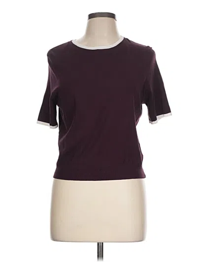 Pre-owned Divided By H&m Short Sleeve T-shirt In Burgundy