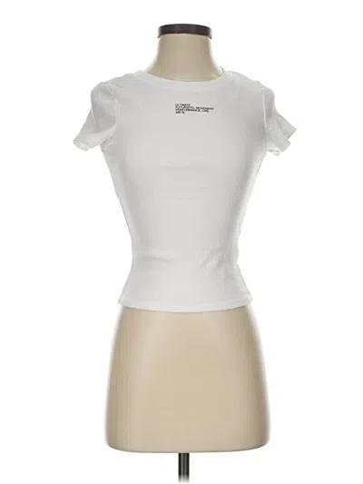 Pre-owned Divided By H&m Short Sleeve T-shirt In Ivory