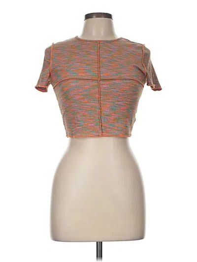 Pre-owned Divided By H&m Short Sleeve T-shirt In Orange