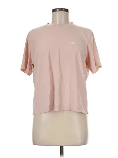 Pre-owned Divided By H&m Short Sleeve T-shirt In Pink