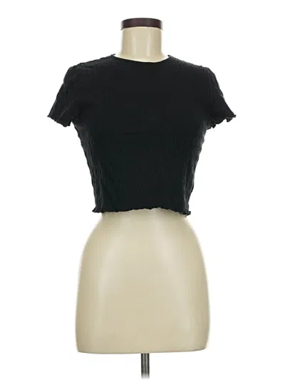 Pre-owned Divided By H&m Short Sleeve Turtleneck In Black