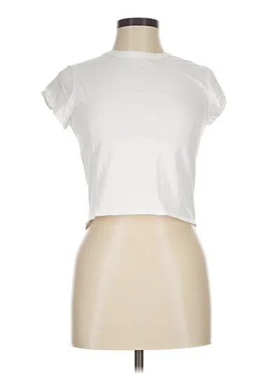 Pre-owned Divided By H&m Short Sleeve Turtleneck In Ivory