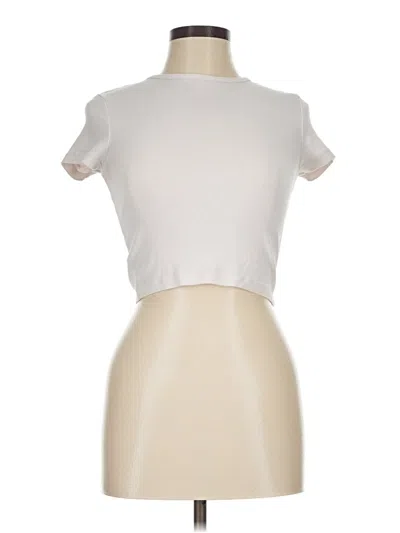 Pre-owned Divided By H&m Short Sleeve Turtleneck In Ivory