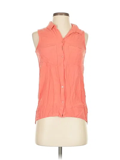 Pre-owned Divided By H&m Sleeveless Button Down Shirt In Orange