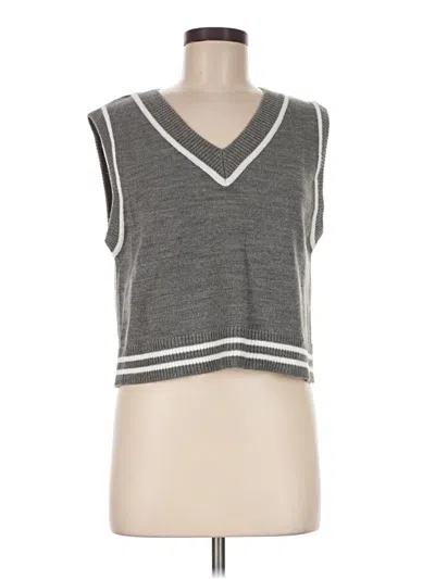 Pre-owned Divided By H&m Sweater Vest In Gray