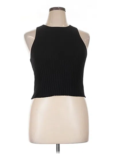 Pre-owned Divided By H&m Tank Top Black Halter Neckline Tops