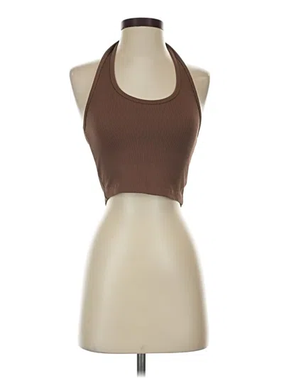 Pre-owned Divided By H&m Tank Top Brown Halter Neckline Tops