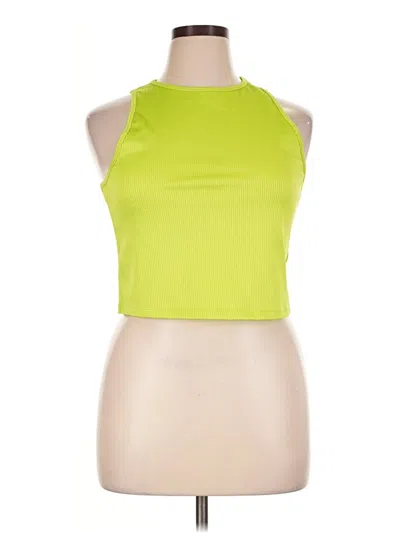 Pre-owned Divided By H&m Tank Top Green Halter Neckline Tops