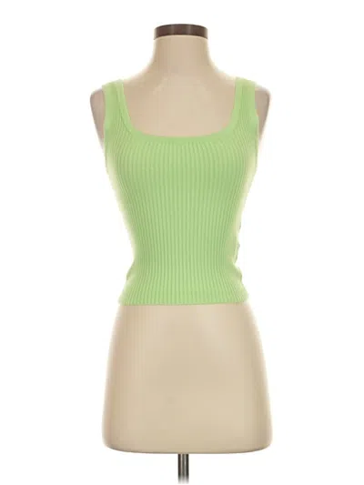 Pre-owned Divided By H&m Tank Top Green Strapless Neckline Tops