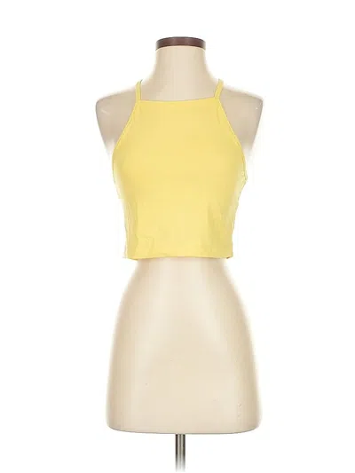 Pre-owned Divided By H&m Tank Top Yellow Halter Neckline Tops
