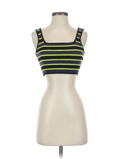 Pre-owned Divided By H&m Tank Top Yellow Strapless Neckline Tops