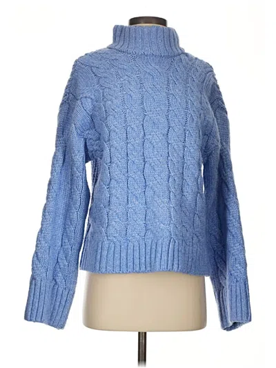 Pre-owned Divided By H&m Turtleneck Sweater In Blue