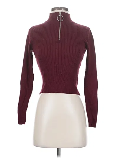 Pre-owned Divided By H&m Turtleneck Sweater In Burgundy