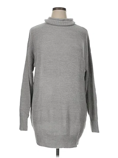 Pre-owned Divided By H&m Turtleneck Sweater In Gray