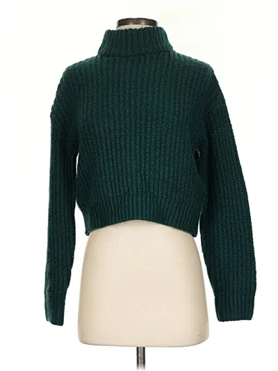 Pre-owned Divided By H&m Turtleneck Sweater In Green