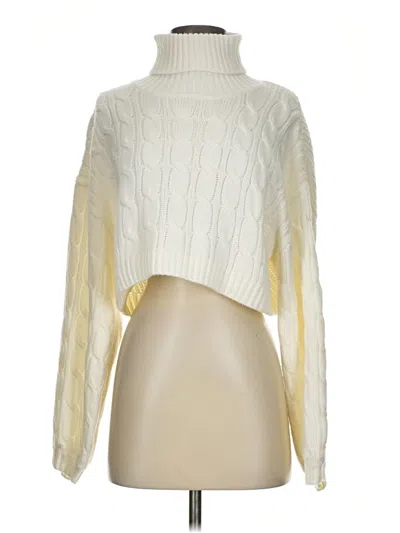 Pre-owned Divided By H&m Turtleneck Sweater In Ivory