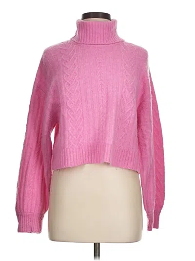 Pre-owned Divided By H&m Turtleneck Sweater In Pink