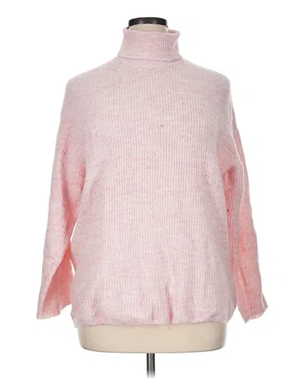 Pre-owned Divided By H&m Turtleneck Sweater In Pink