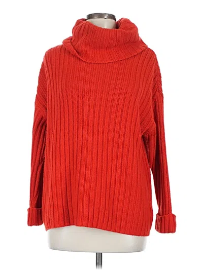 Pre-owned Divided By H&m Turtleneck Sweater In Red