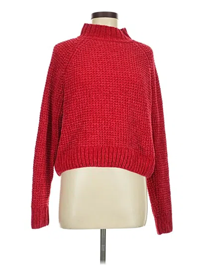 Pre-owned Divided By H&m Turtleneck Sweater In Red
