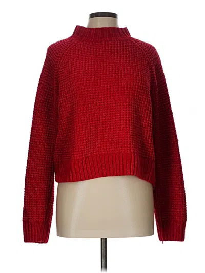 Pre-owned Divided By H&m Turtleneck Sweater In Red